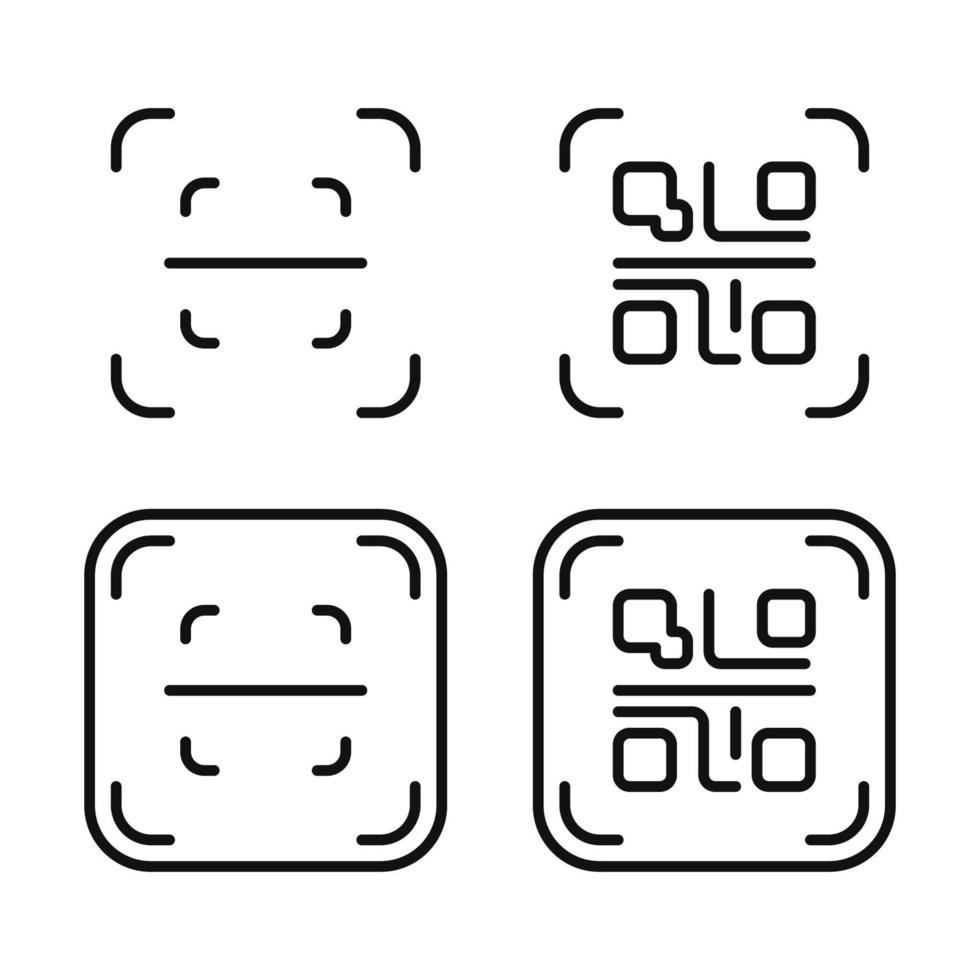 Set of QR code scanner icon design vector