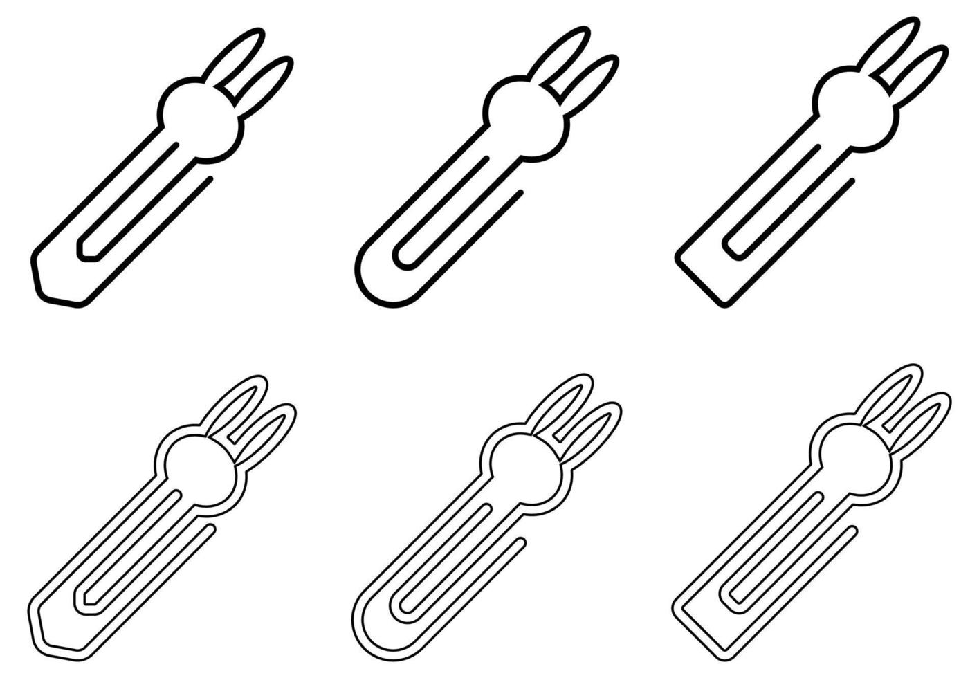 Paper clip icon set with character on white background vector