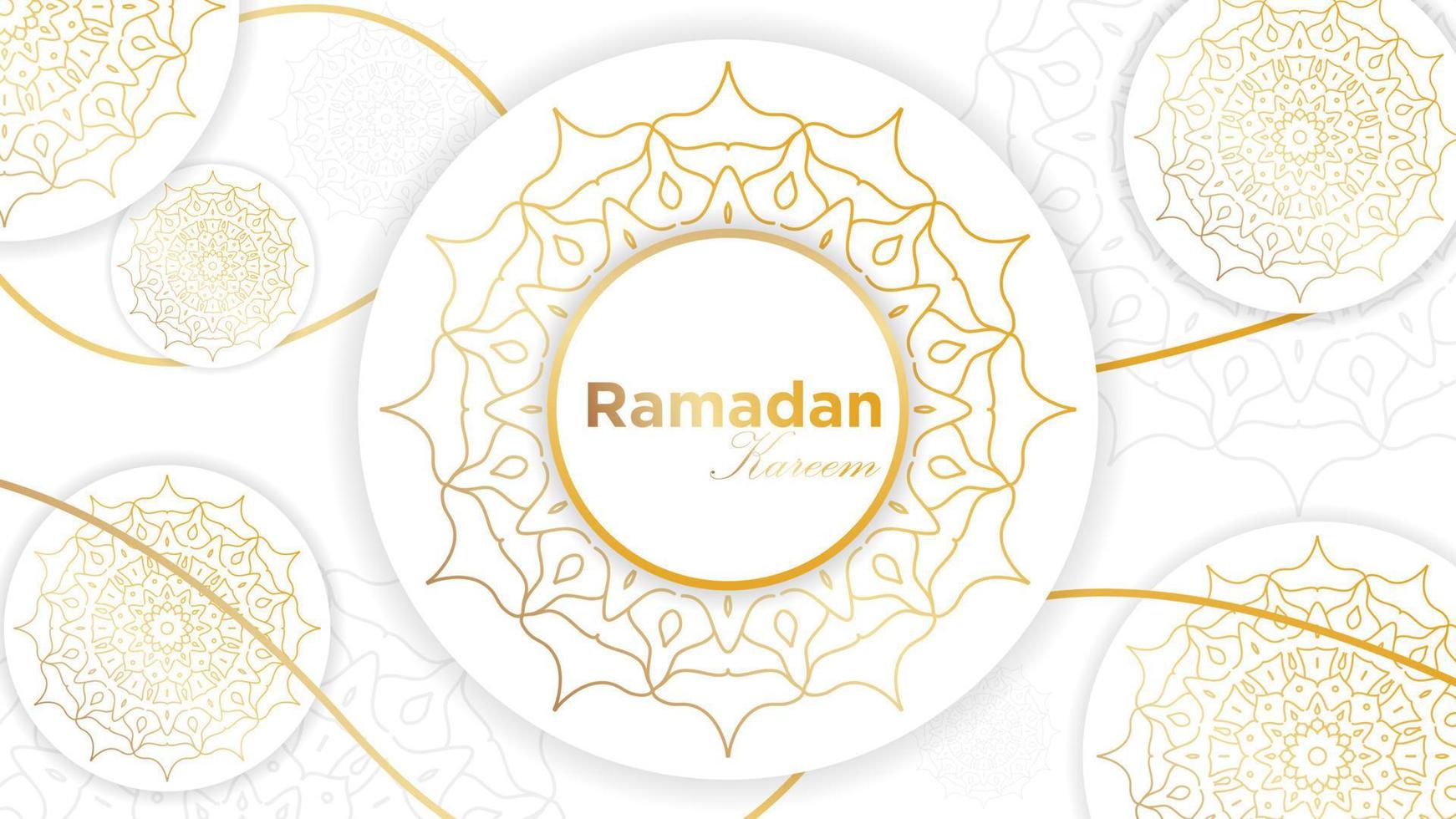 Luxury ramadan background with Islamic golden ornament mandala. Mandala pattern Ramadan vector