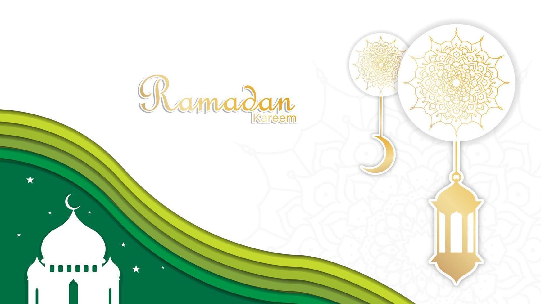 Ramadan background with paper cutout style. Ramadan paper cut. Arabic paper cutout vector