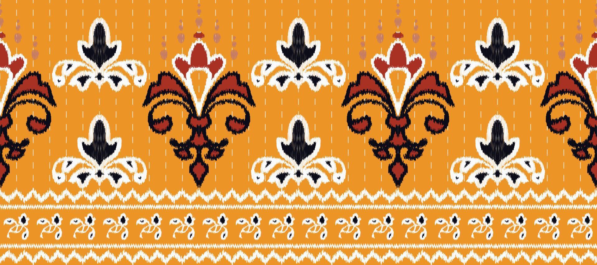 African Ikat floral paisley embroidery background. geometric ethnic oriental pattern traditional. Ikat Aztec style abstract vector illustration. design for print texture,fabric,saree,sari,carpet.