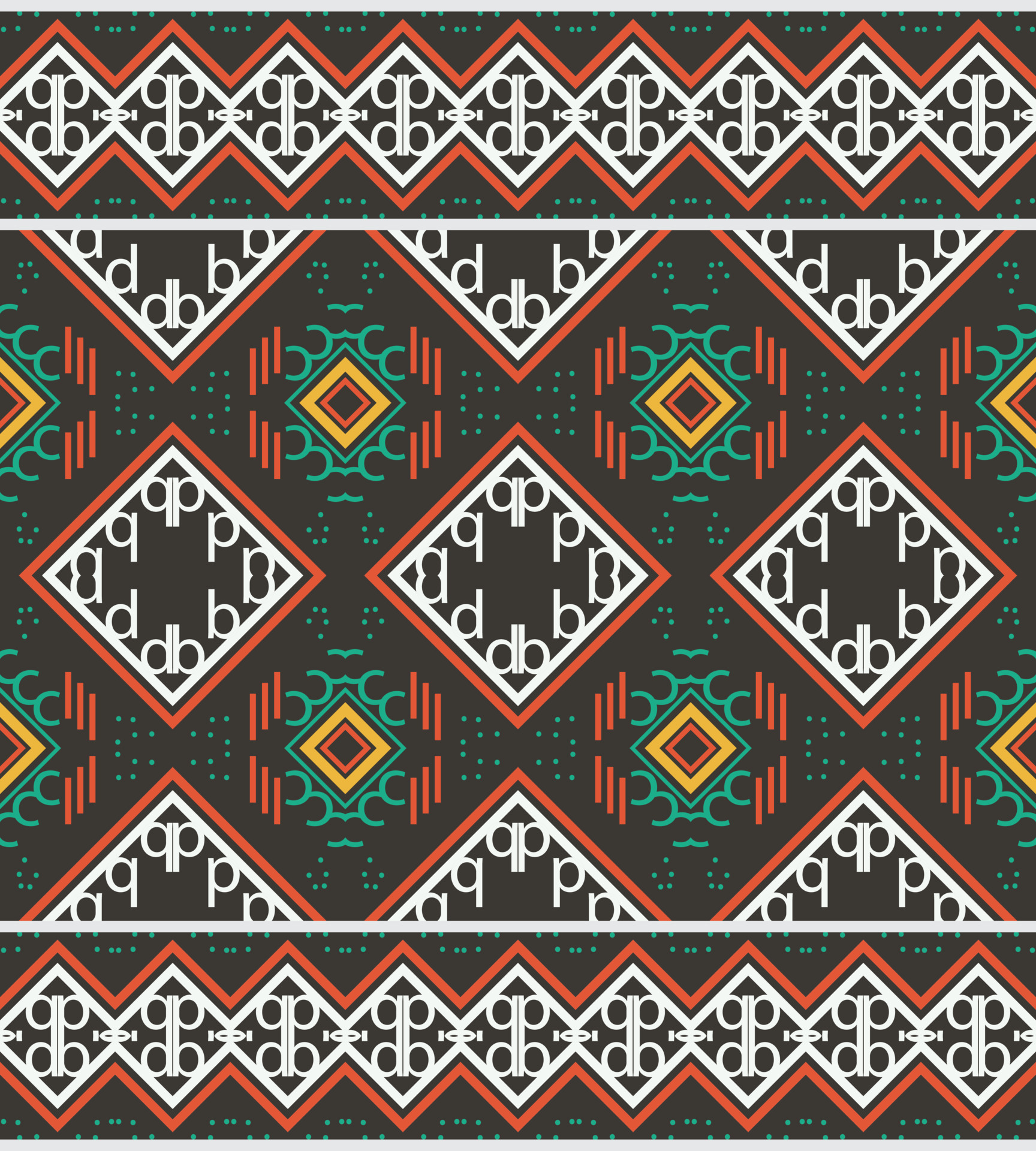Ethnic design border. traditional patterned wallpaper It is a pattern geometric shapes. Create