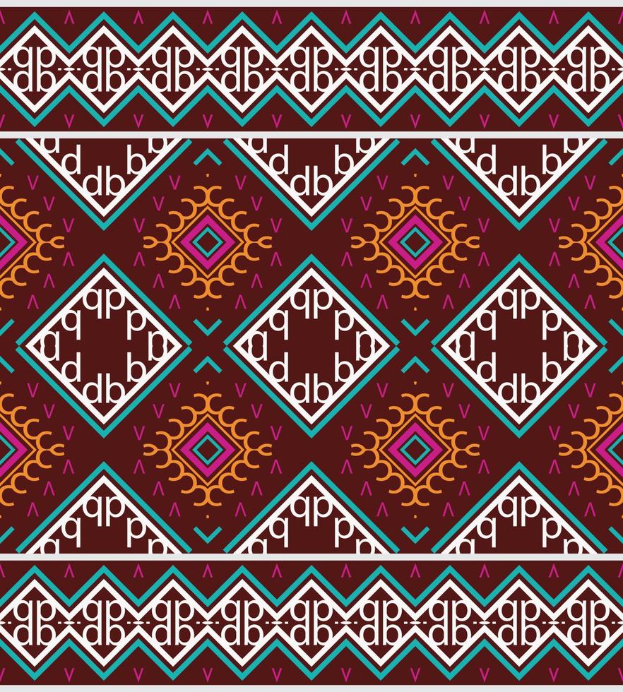 Ethnic design examples. traditional pattern design It is a pattern geometric shapes. Create beautiful fabric patterns. Design for print. Using in the fashion industry. vector