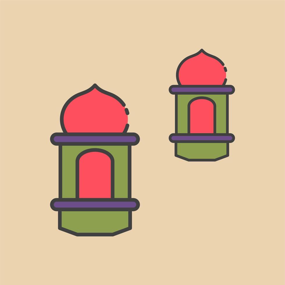 lantern islamic illustration ornament logo vector