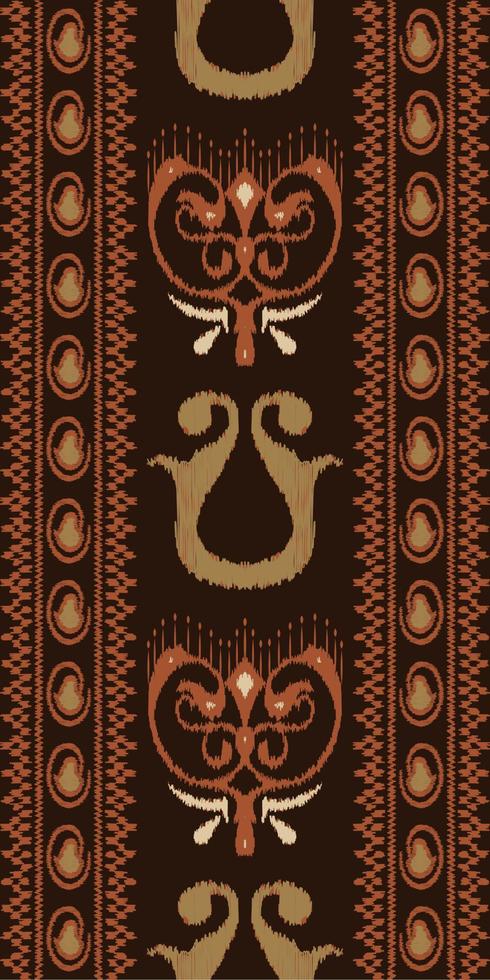 African Ikat paisley embroidery. Ikat print tribal chevron Geometric Traditional ethnic oriental design for the background. Folk, Indian, Scandinavian, Gypsy, saree Borneo Fabric border Ikkat vector