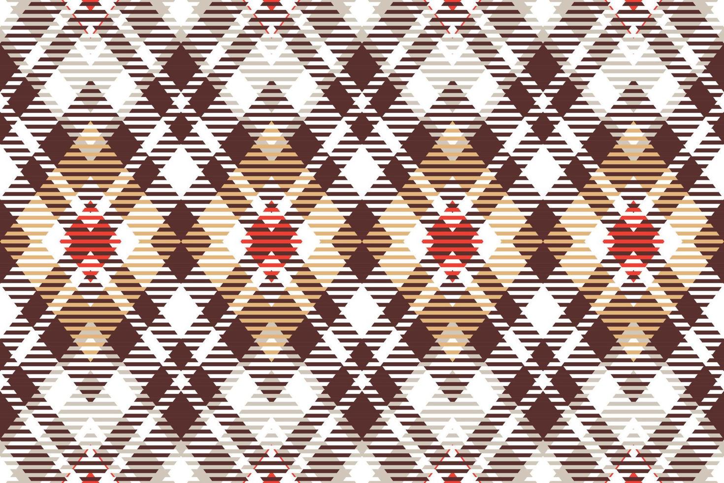 plaid pattern seamless textile is made with alternating bands of coloured  pre dyed  threads woven as both warp and weft at right angles to each other. vector