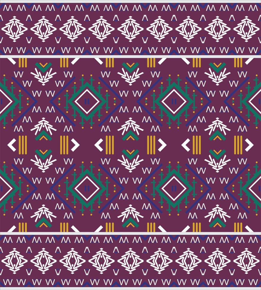 Seamless ethnic pattern design. traditional pattern design It is a pattern geometric shapes. Create beautiful fabric patterns. Design for print. Using in the fashion industry. vector