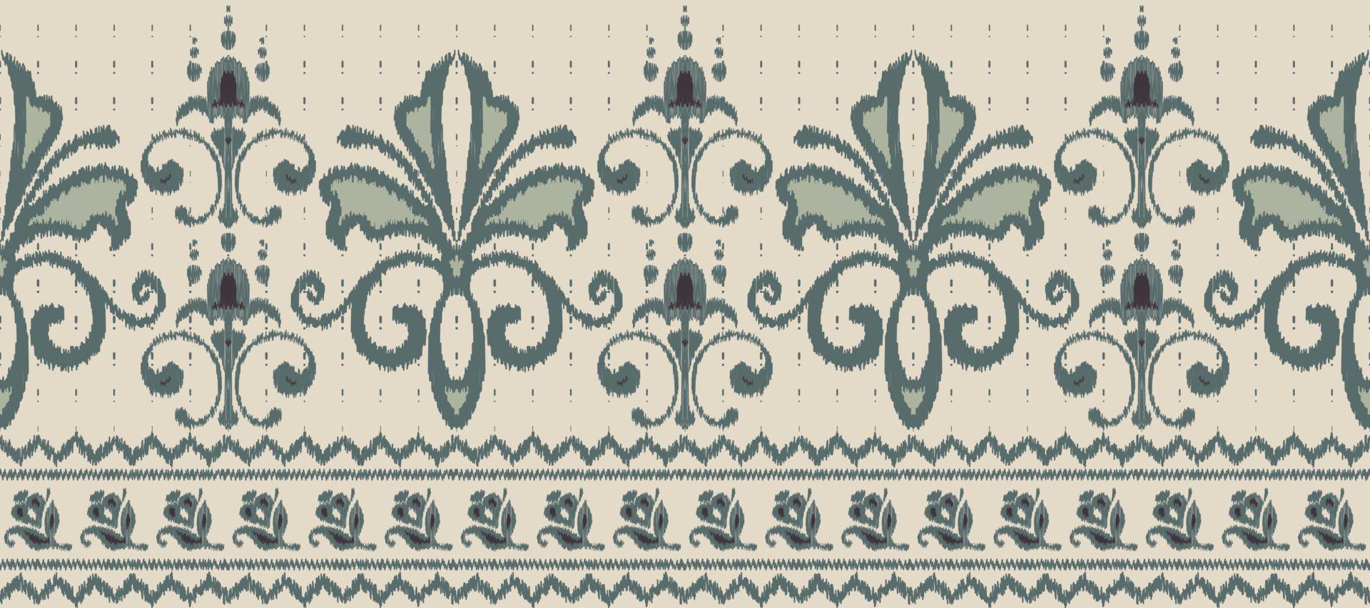 African Ikat floral paisley embroidery background. geometric ethnic oriental pattern traditional. Ikat Aztec style abstract vector illustration. design for print texture,fabric,saree,sari,carpet.