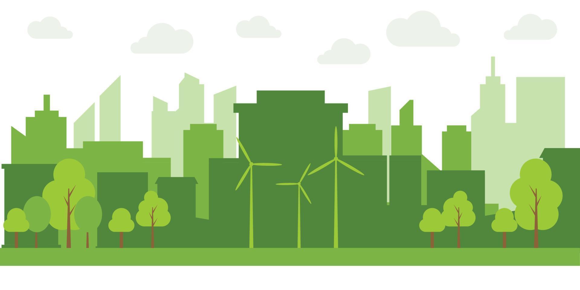 Green cities help the world with eco-friendly concept ideas.vector illustration. vector