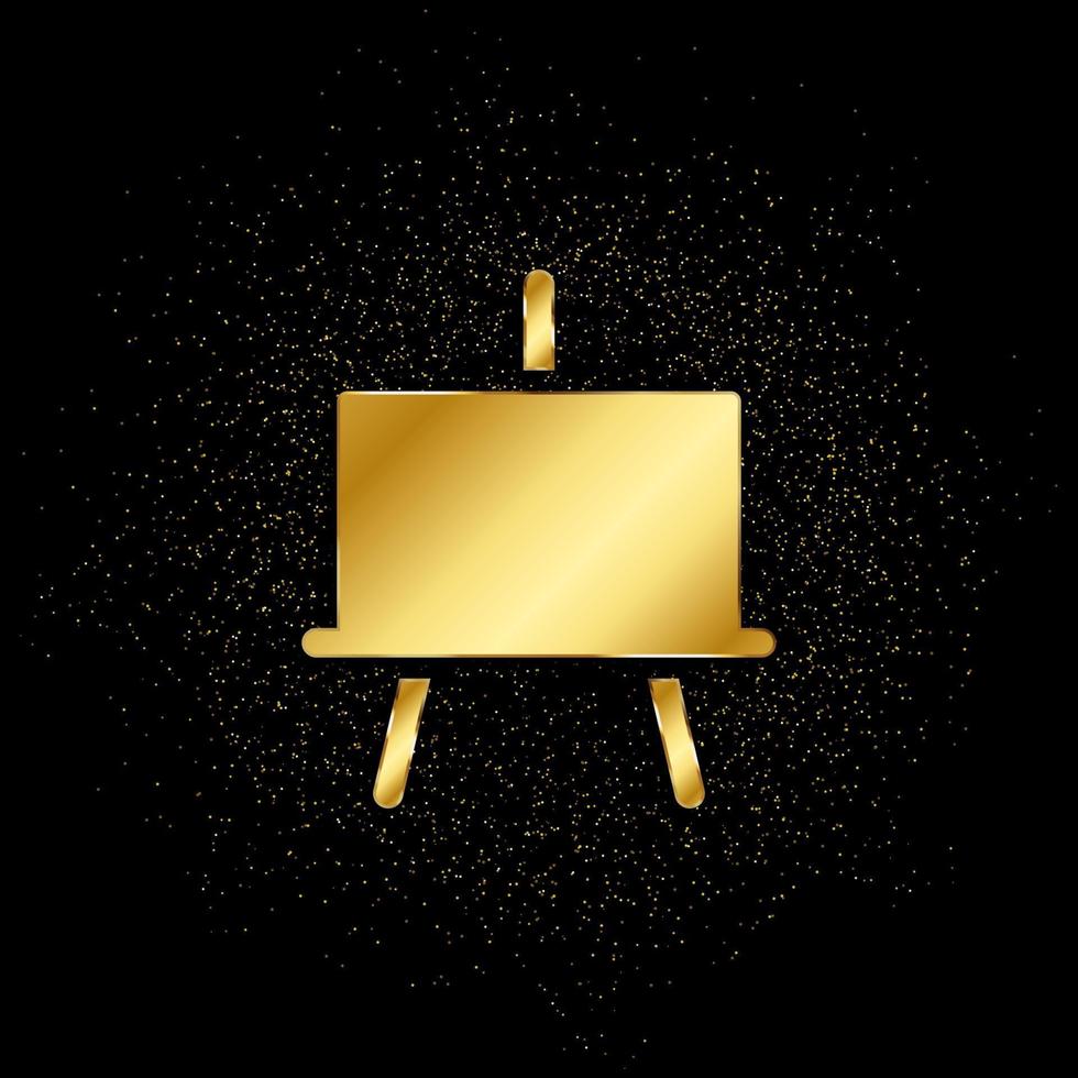 pizarra oro icono. vector ilustración de dorado partícula antecedentes. aislado vector firmar símbolo - educación icono negro antecedentes .