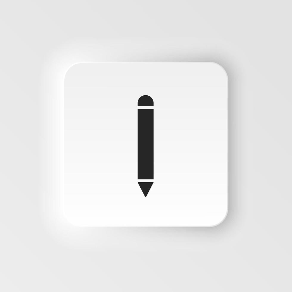 Pencil icon - Vector. Simple element illustration from UI concept. Pencil icon neumorphic style vector icon .