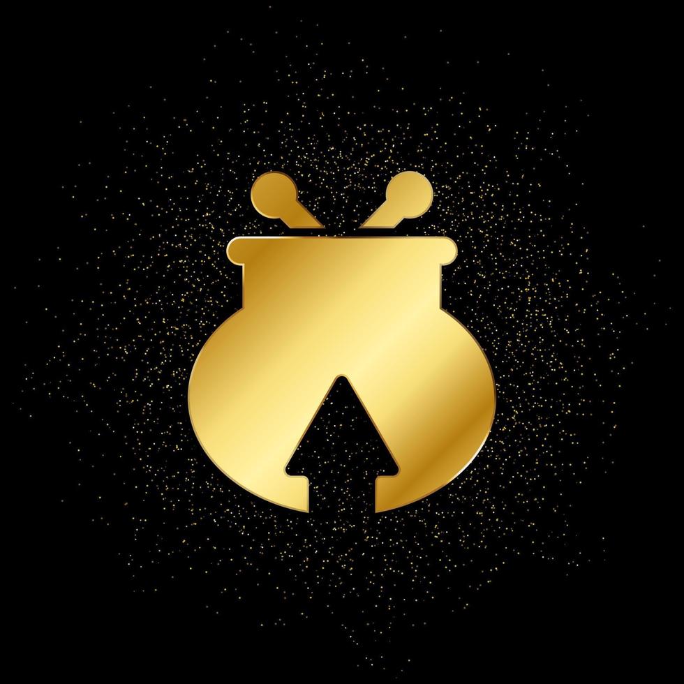 coming, money, wallet gold icon. Vector illustration of golden particle background. gold icon