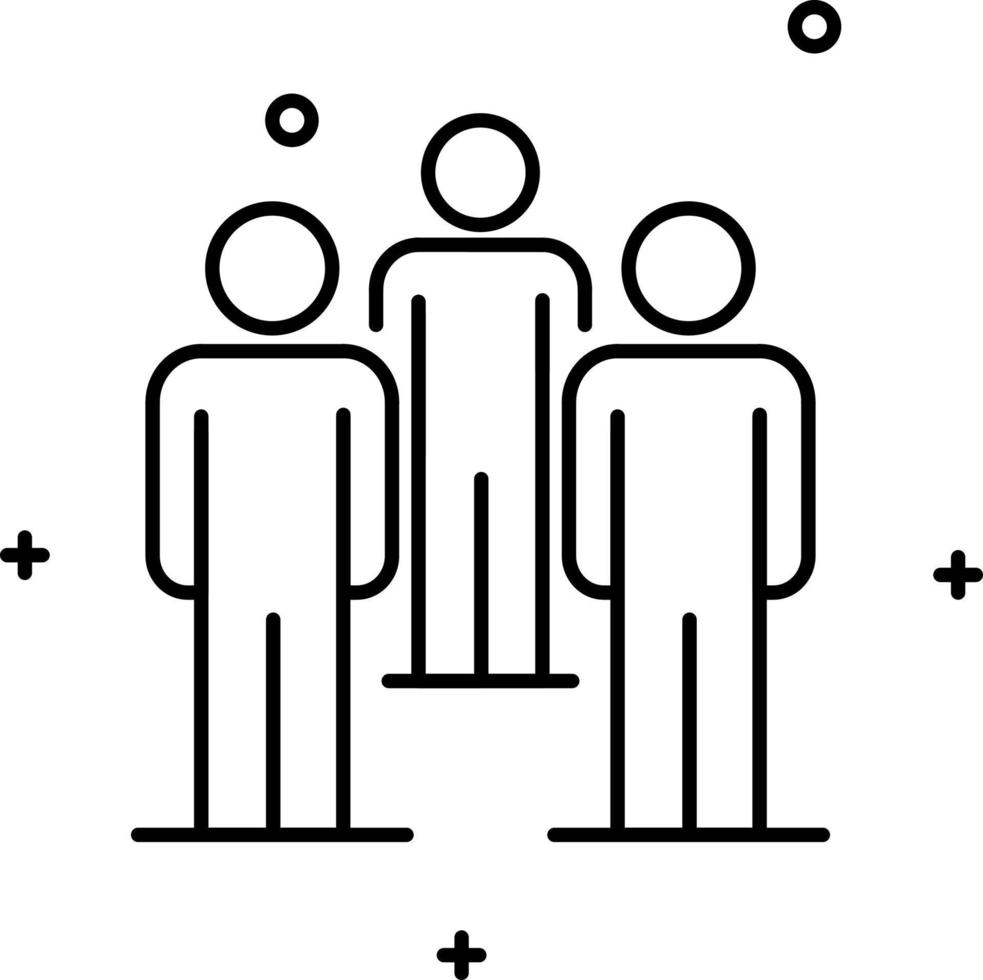 Group, people, line vector icon on transparent background. Outline Group, people, line vector icon.