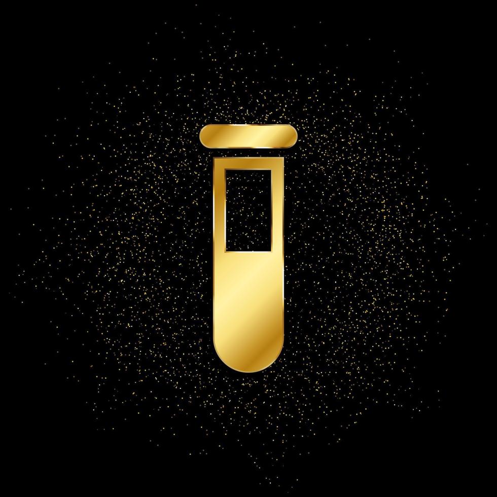 lab glassware gold icon. Vector illustration of golden particle background. isolated vector sign symbol - Education icon black background .