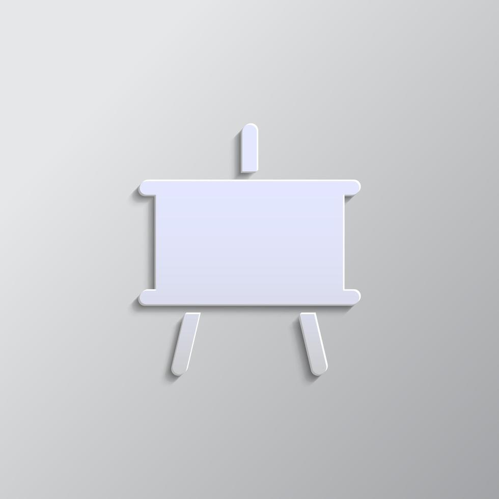blackboard paper style, iocn. Grey color vector background- Paper style vector icon.