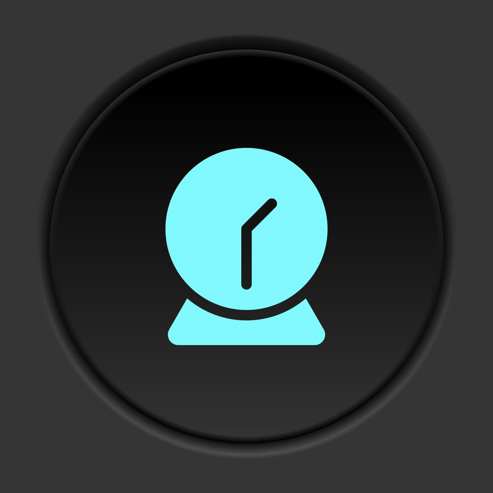 Round button icon, alarm, clock. Button banner round, badge interface