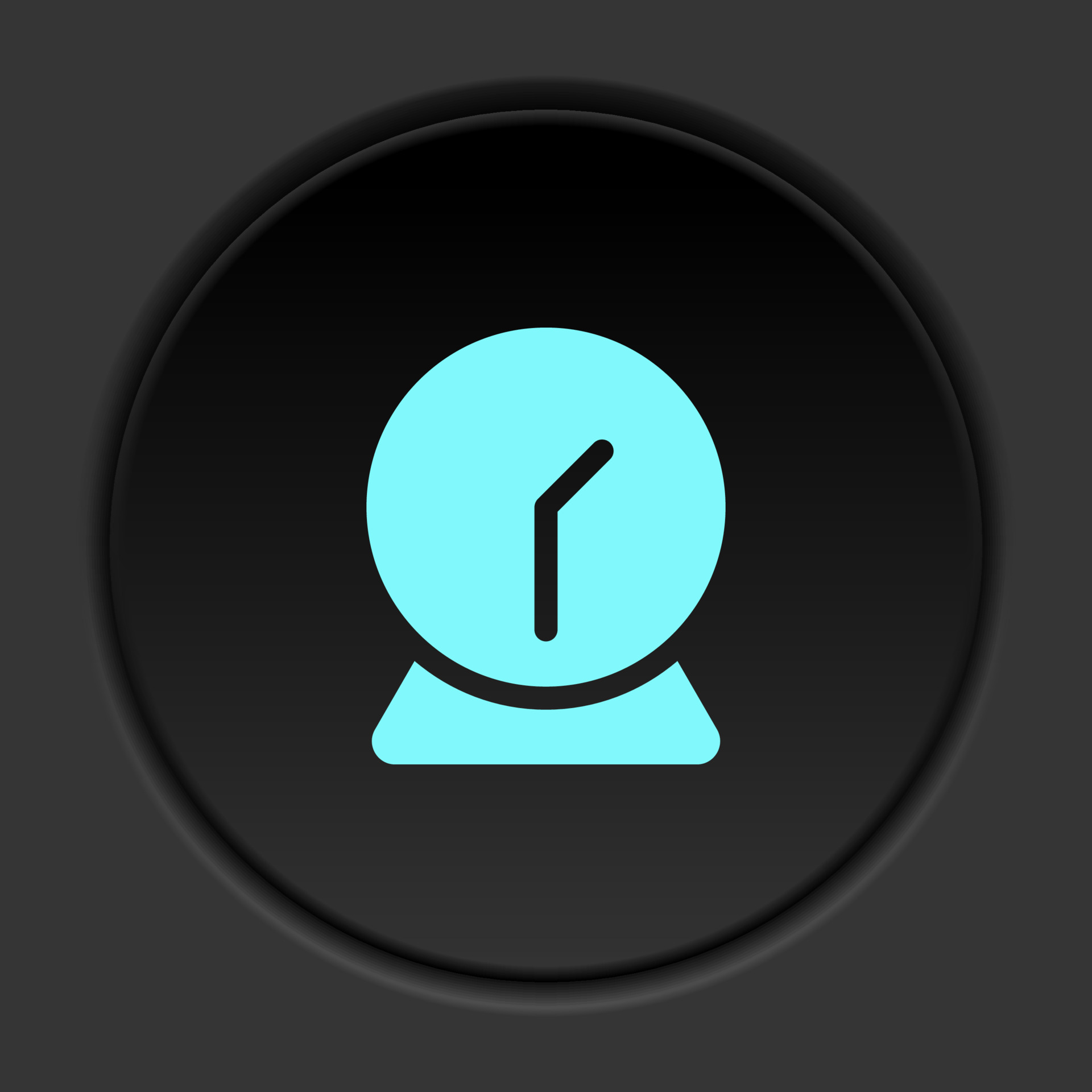 Round button icon, alarm, clock. Button banner round, badge interface