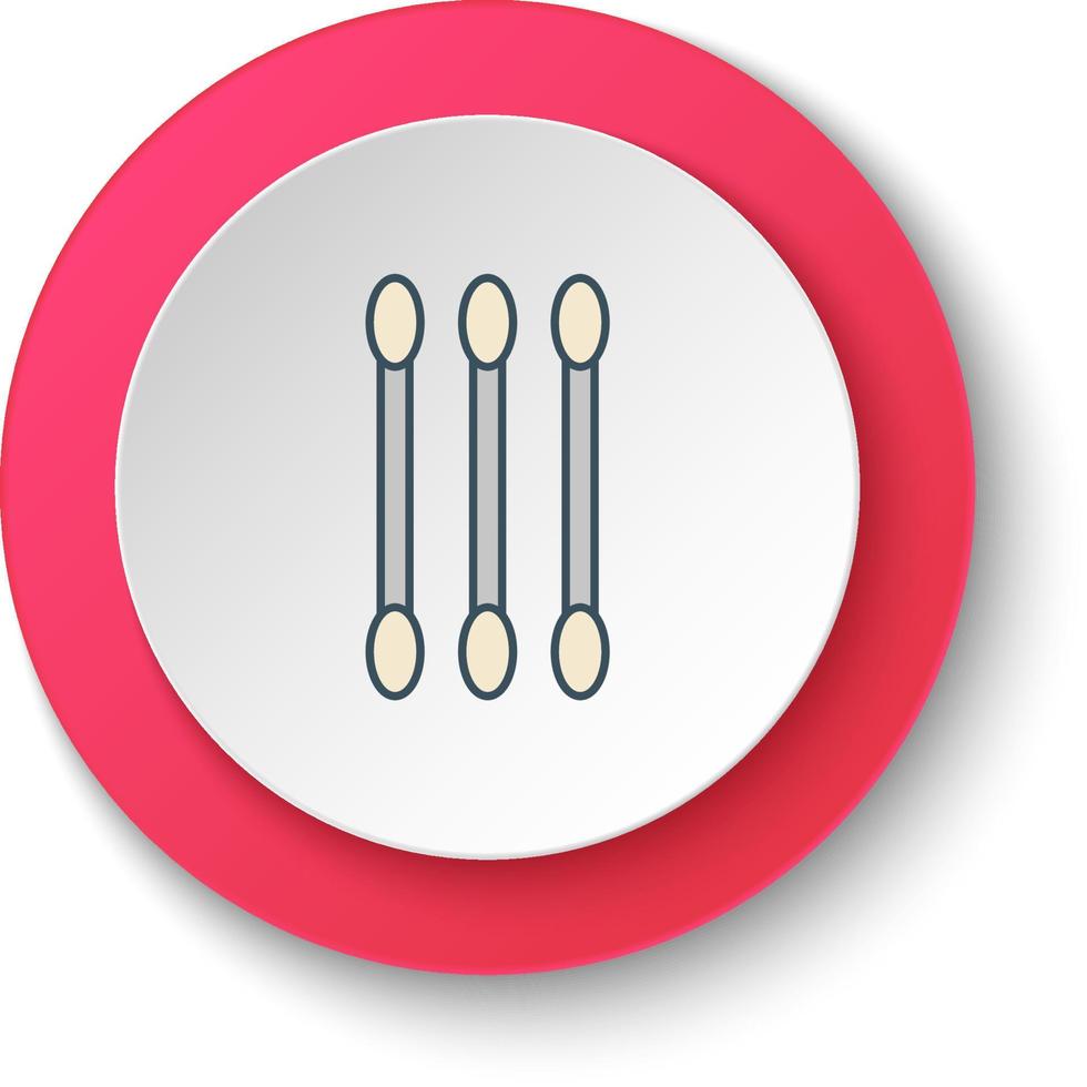Round button for web icon, Cotton buds. Button banner round, badge interface for application illustration on white background vector