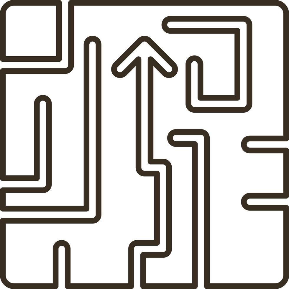 Line vector icon maze, puzzle, strategy. Outline vector icon on white background