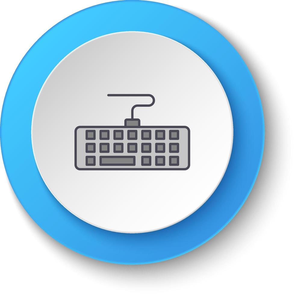 redondo botón para web icono. computadora, hardware. botón bandera redondo, Insignia interfaz para solicitud ilustración en blanco antecedentes vector