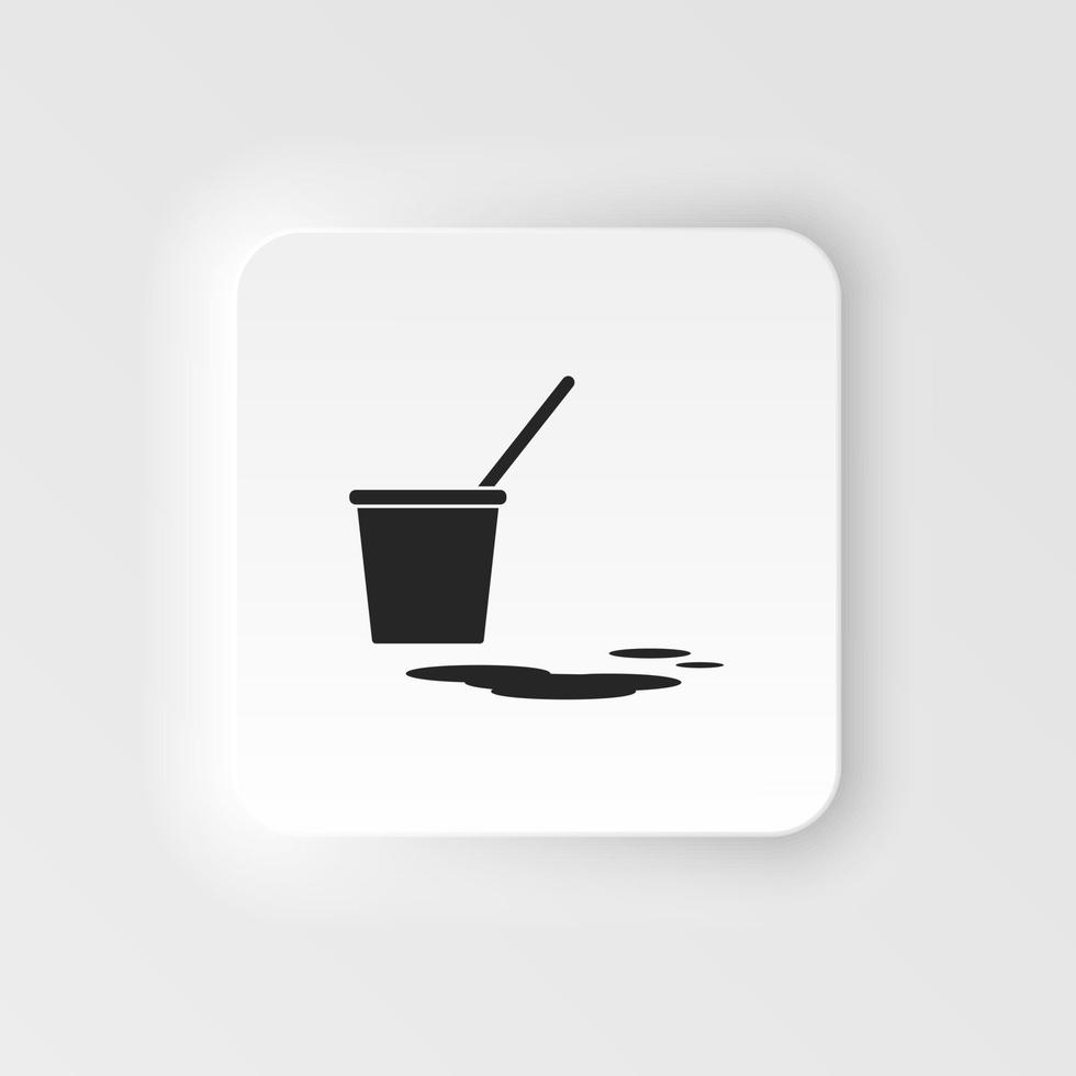 Bucket icon isolated sign symbol and flat style for app, web and digital design. neumorphic style neumorphic style vector icon illustration. Bucket, ice bucket, pail, water bucket.