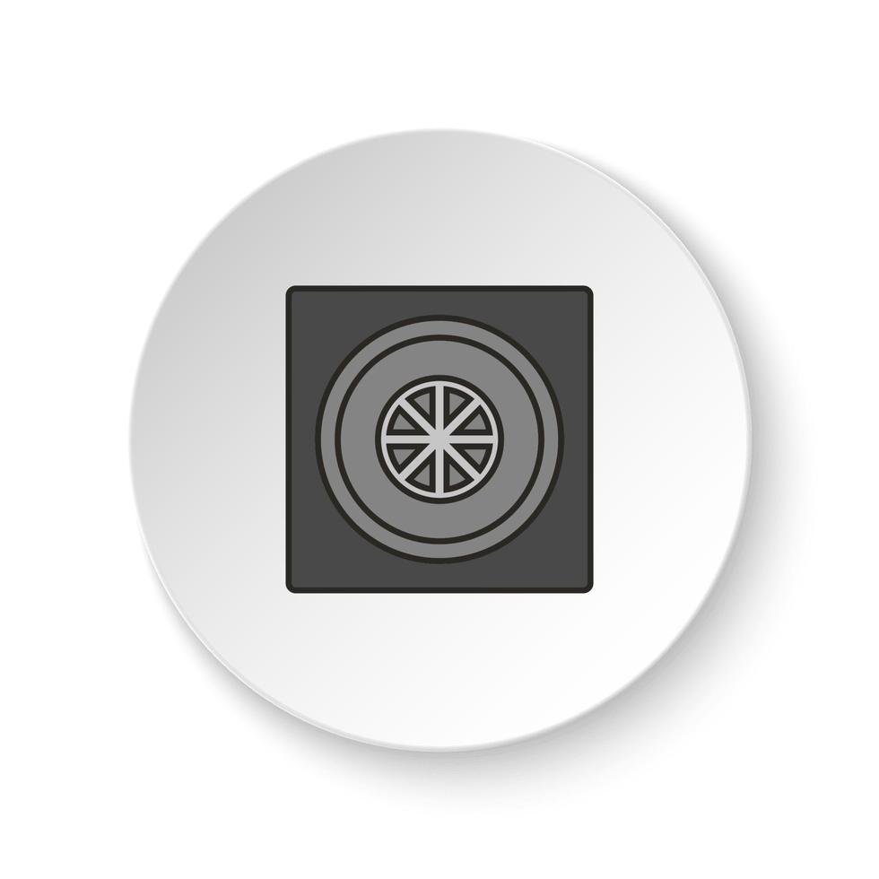 redondo botón para web icono, seguro, banco, puerta, icono. botón bandera redondo, Insignia interfaz para solicitud ilustración en blanco antecedentes vector
