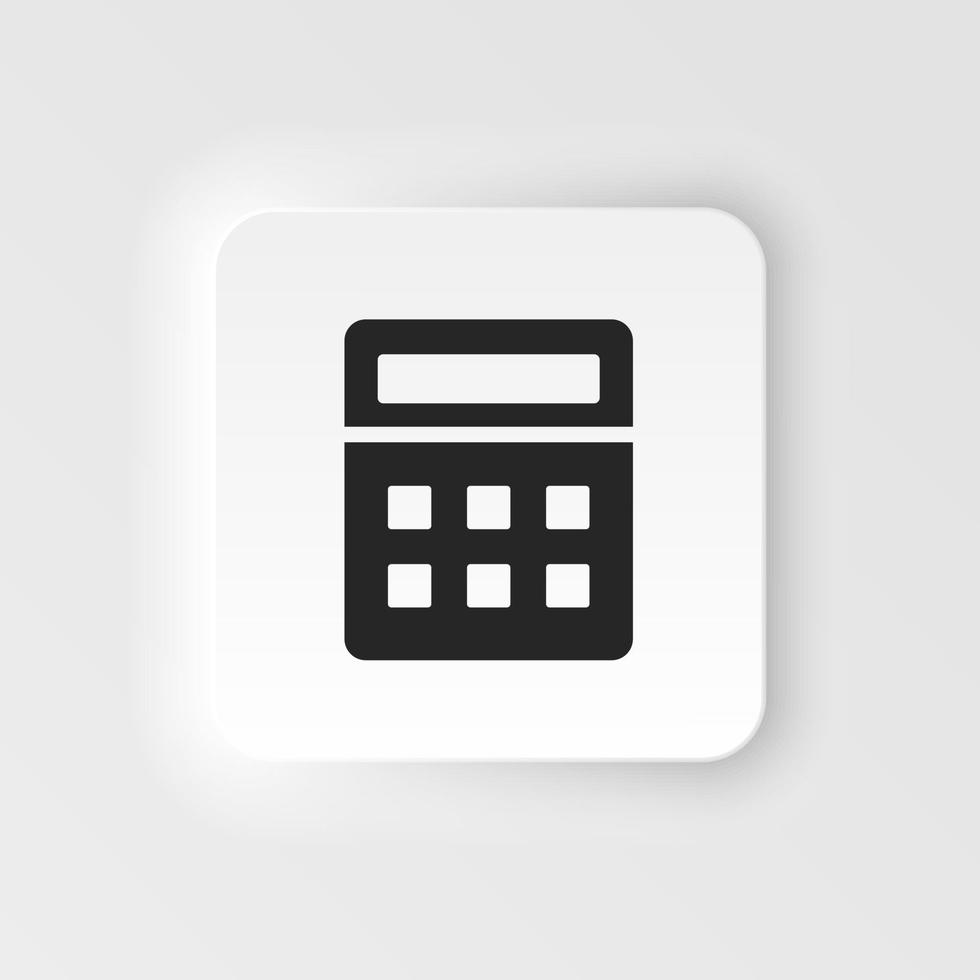 Calculator icon - Vector. Simple element illustration from UI concept. Calculator icon neumorphic style vector icon .