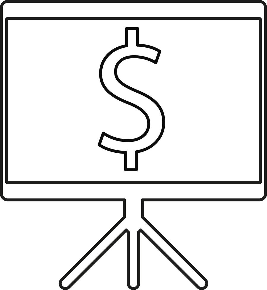 Line vector icon board, business presentation. Outline vector icon on white background