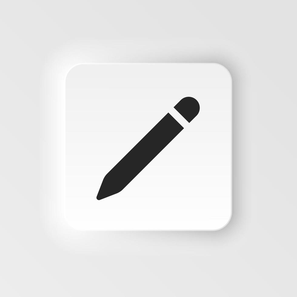 Pencil icon - Vector. Simple element illustration from UI concept. Pencil icon neumorphic style vector icon .