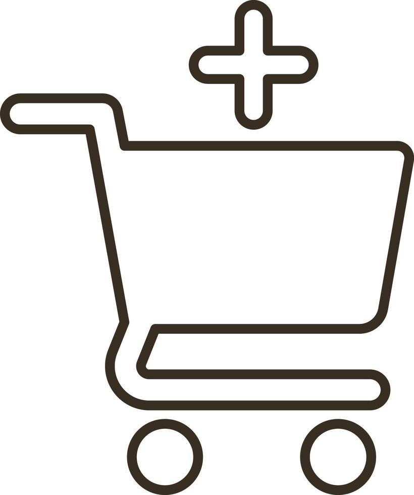 Line vector icon add, buy, shop. Outline vector icon on white background