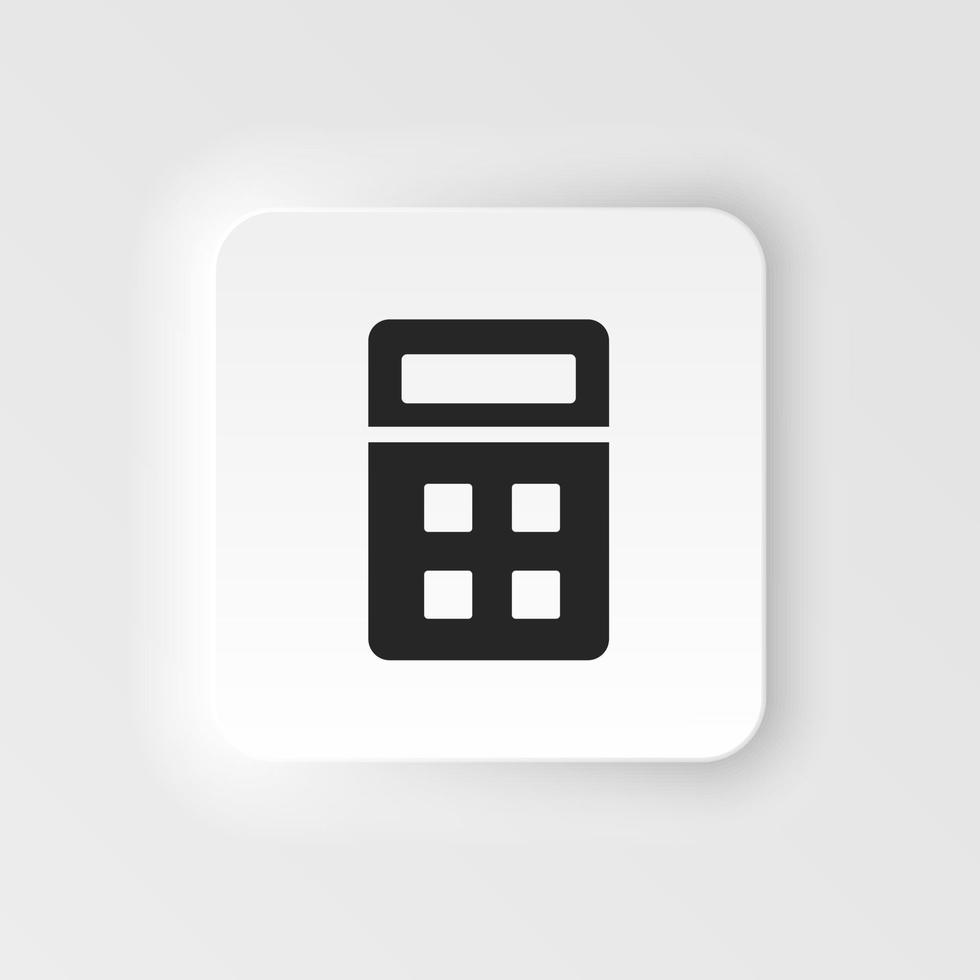 Calculator icon - Vector. Simple element illustration from UI concept. Calculator icon neumorphic style vector icon .