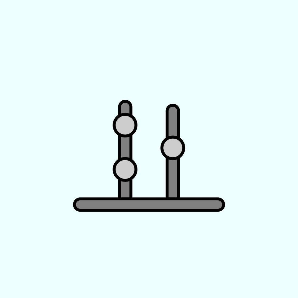 abacus, counting color vector icon, vector illustration on dark background