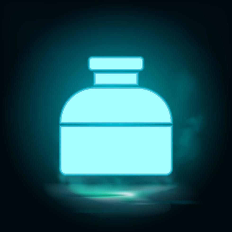 Ink, bottle neon icon - Vector. Blue neon illustration. Ink, bottle neon icon - Vector. Infographic concept vector illustration on white background
