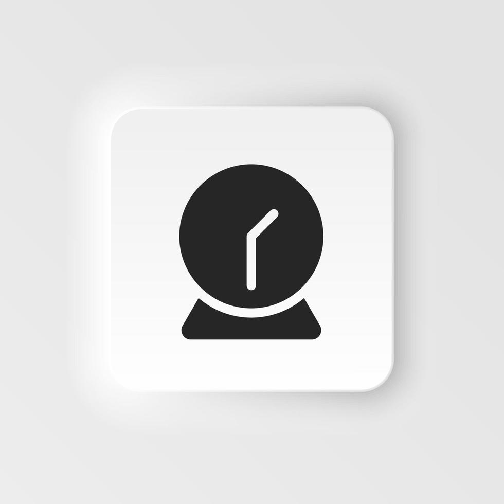 Alarm, clock icon - Vector. Simple element illustration from UI concept. Alarm, clock icon neumorphic style vector icon .