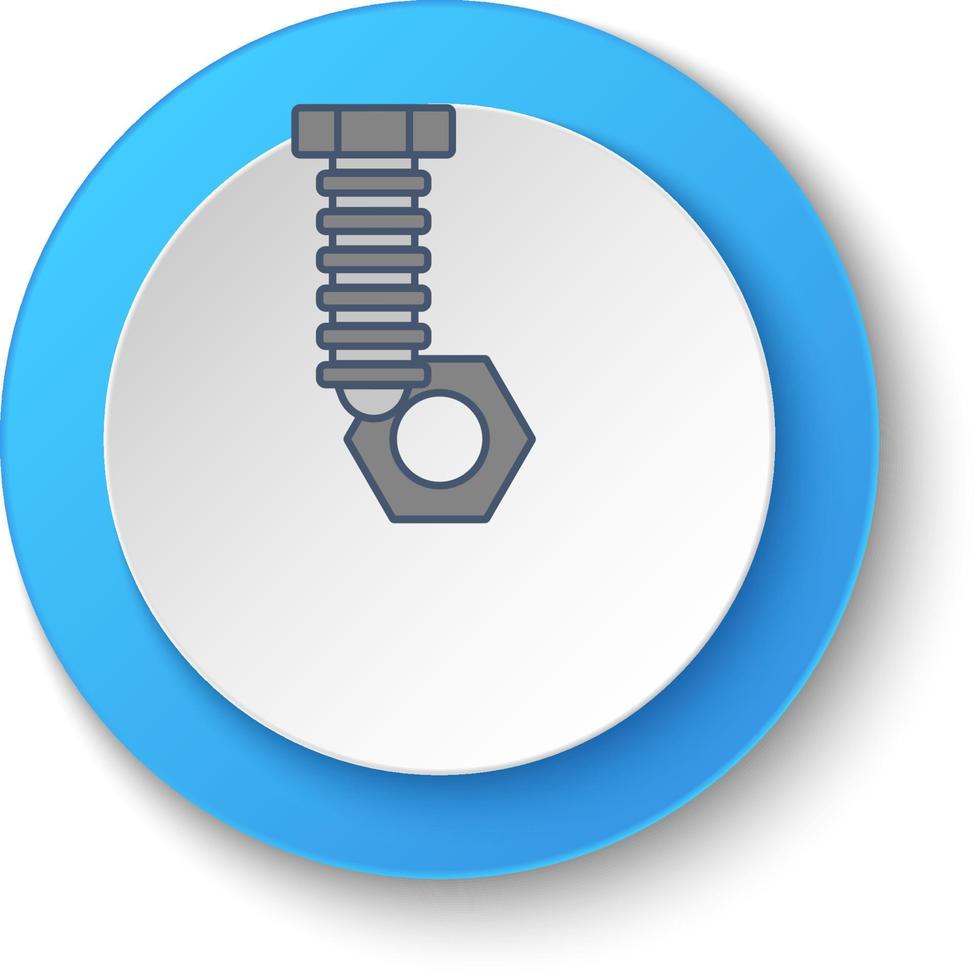 Round button for web icon, building, construction, industry. Button banner round, badge interface for application illustration . vector