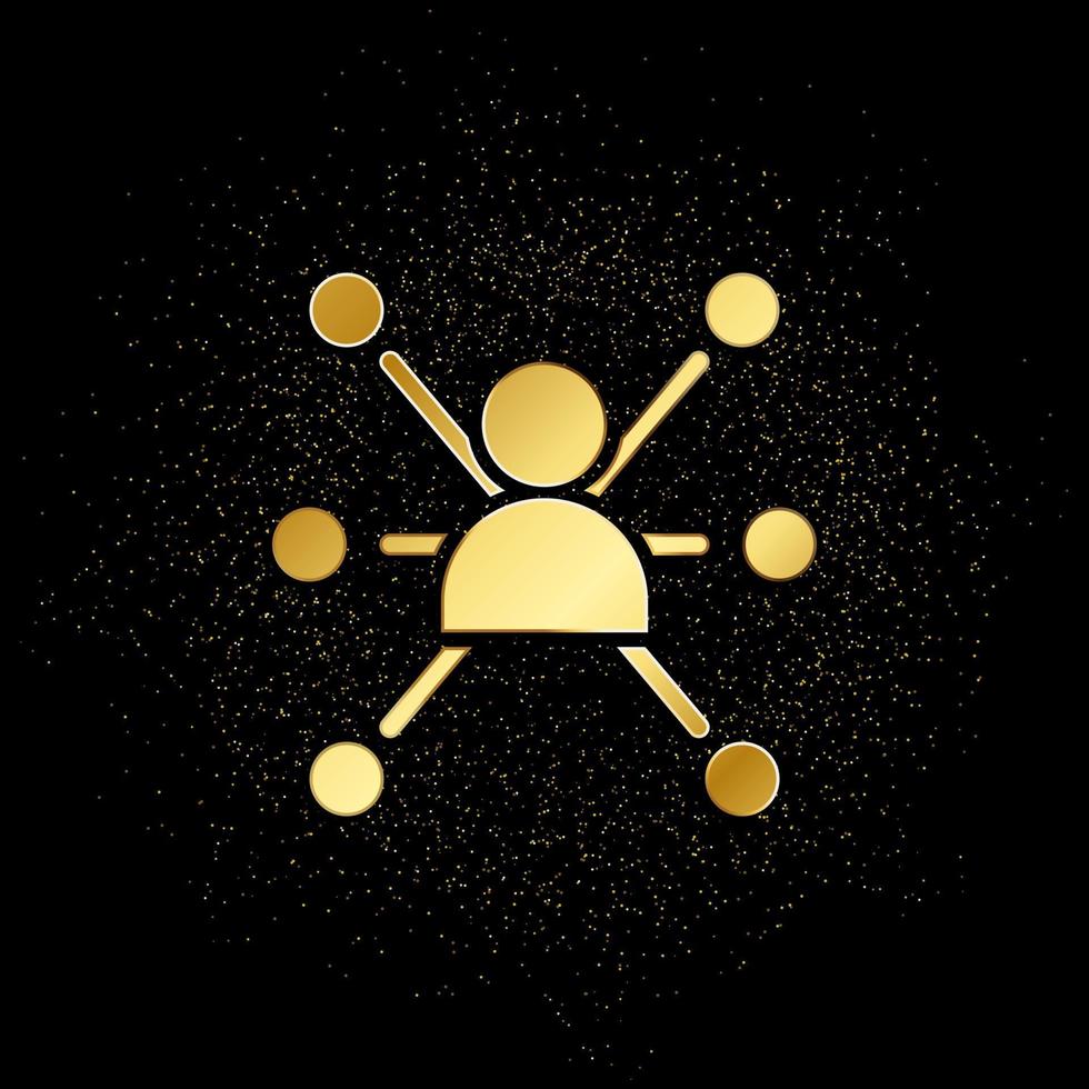 business, network, product gold icon. Vector illustration of golden particle background. gold icon