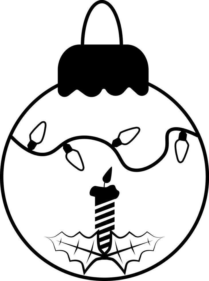 Tree ball line icon. Cristmas decoration vector illustration isolated on white. Tree globe outline style design, designed for web and app. Vector illustration