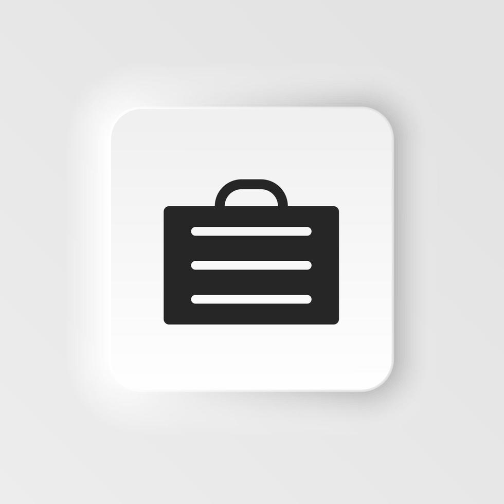 Briefcase, business, product neumorphic style vector icon. Simple element illustration from UI concept. Briefcase, business, product neumorphic style vector icon