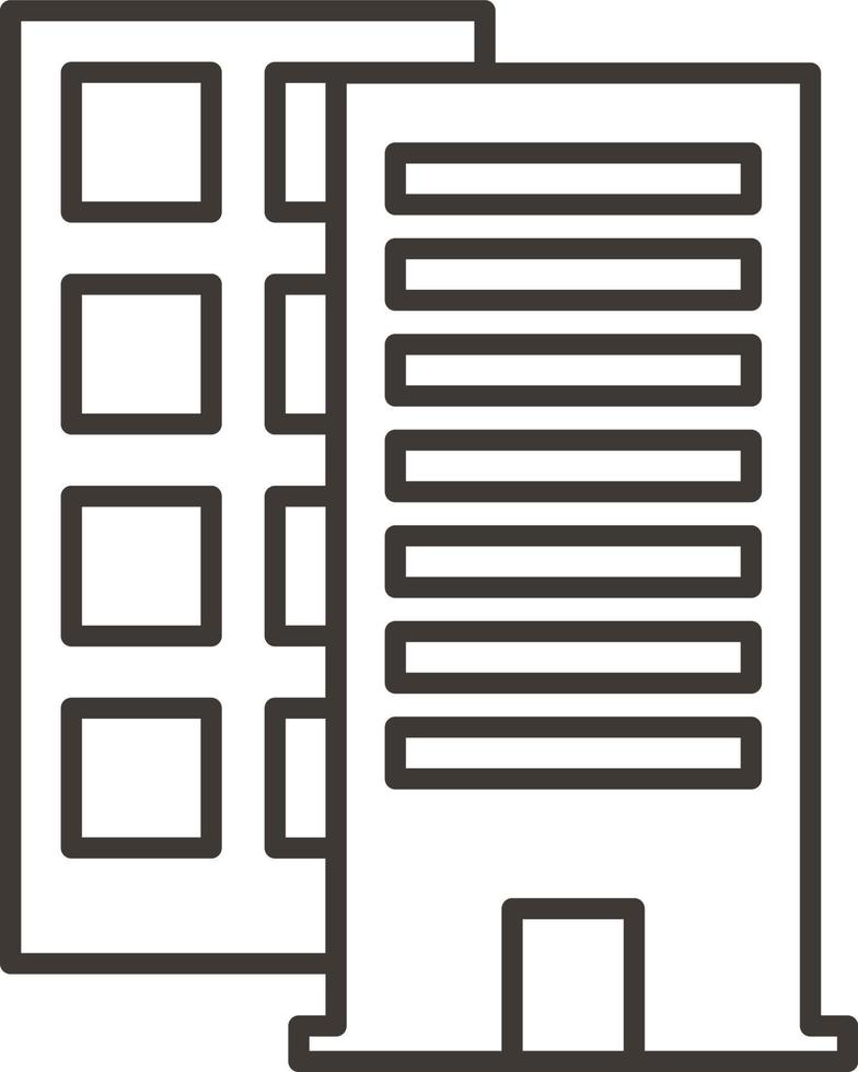 Building, outline, icon - Building vector icon on white background