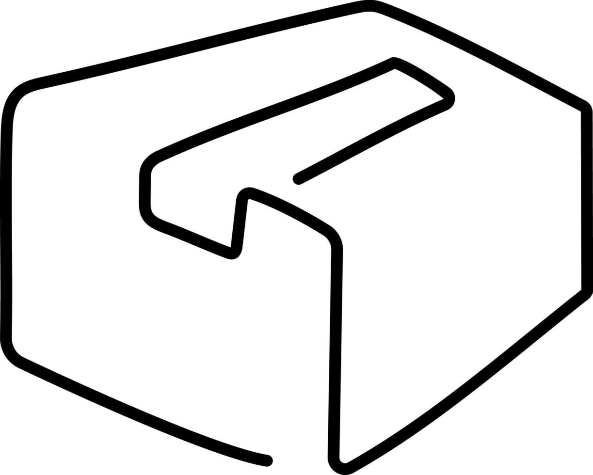 A cardboard box is drawn by one black line on a white background. Continuous line drawing. Vector illustration.