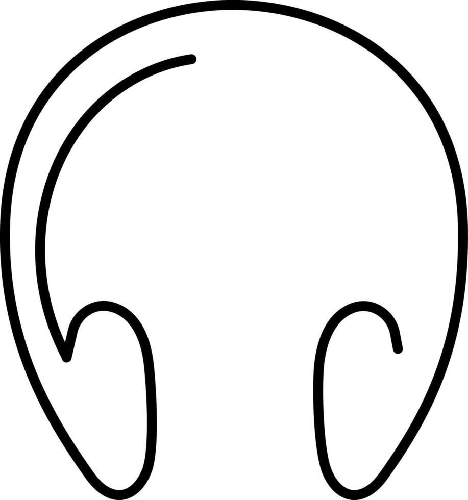 One line headphones. Hand drawn vector illustration