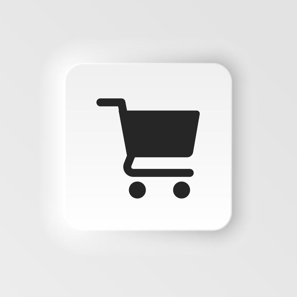 Shopping, basket neumorphic style vector icon. Simple element illustration from UI concept. Shopping, basket neumorphic style vector icon. Finance concept vector illustration. .