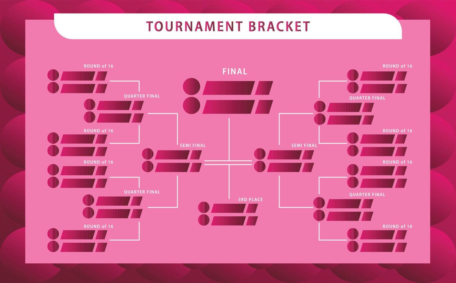 Gradient magenta theme colored tournament table Tournament bracket