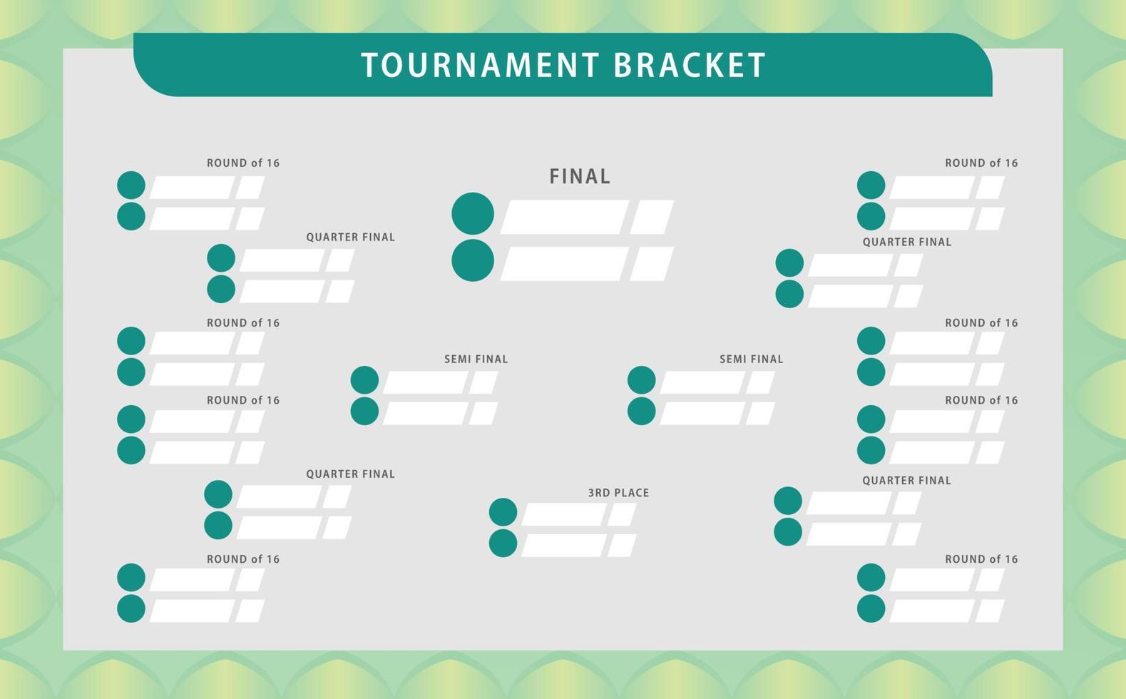 Green colored tournament bracket symbolize environment theme. Suitable for sports match, tournament, and championship. vector