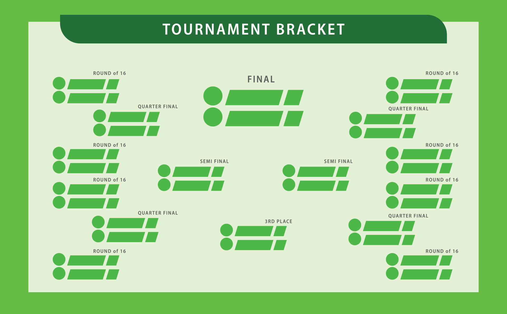 Simple green colored tournament bracket. Suitable for sports match ...
