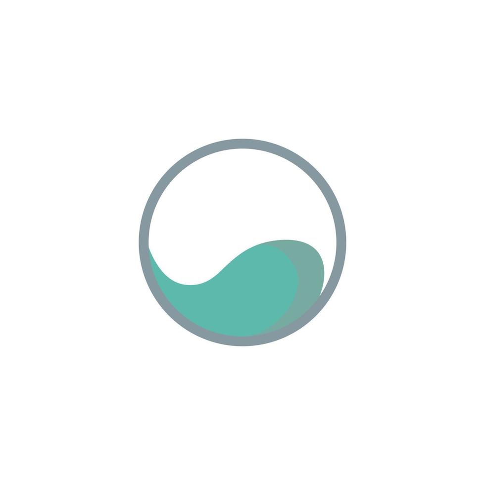 Circle line logo with water spill element. Logo for brand, company, industry, event, hydrology, oceanology, and fishery. vector