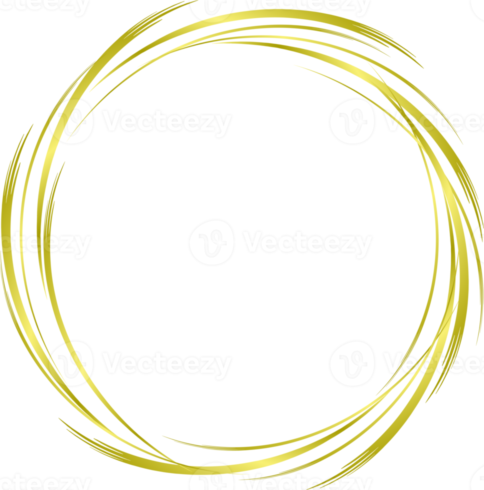 gouden cirkel ring kolken goud kleur Aan transparant achtergrond. abstract achtergrond goud geel cirkel met kopiëren ruimte png