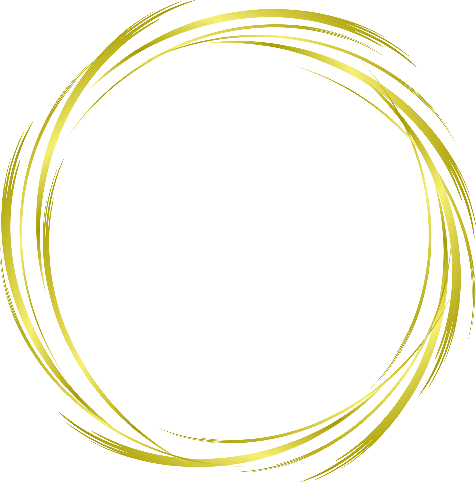 Golden circle ring swirl gold color on transparent background. abstract