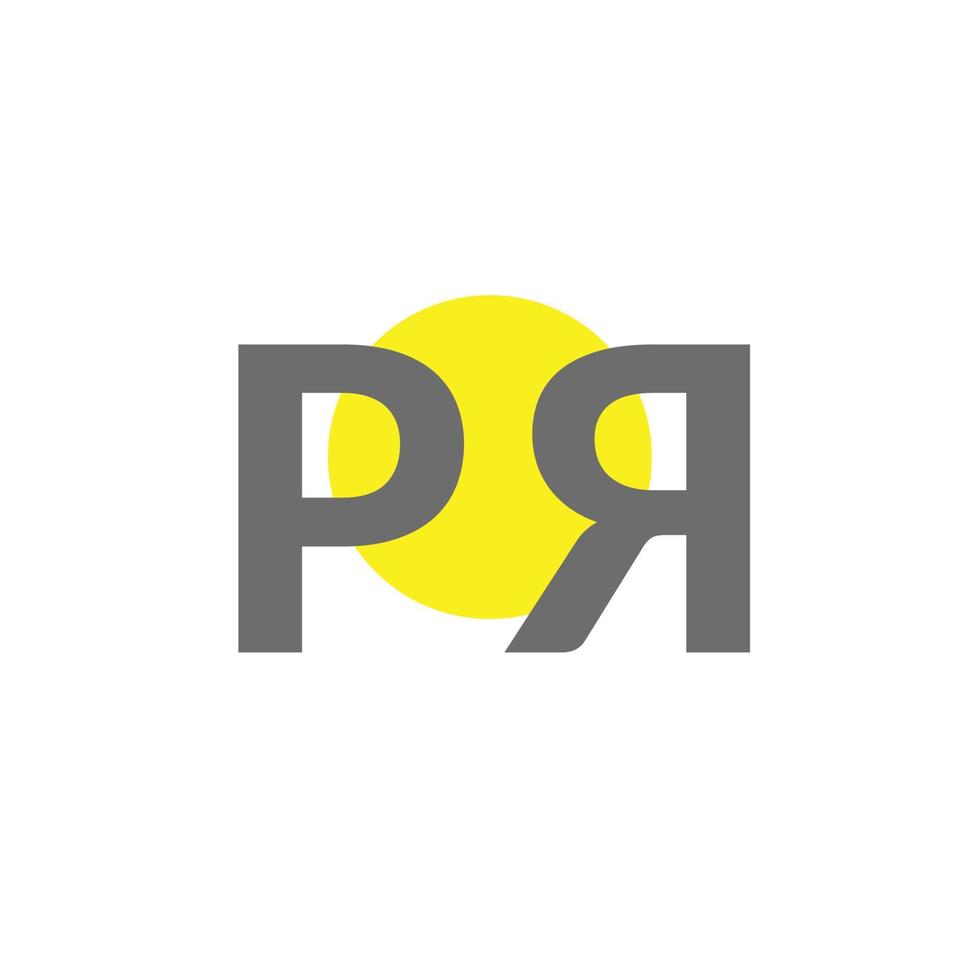por sencillo monograma logo con amarillo círculo. logo para marca, organización, evento, producto, compañía, y negocio. vector
