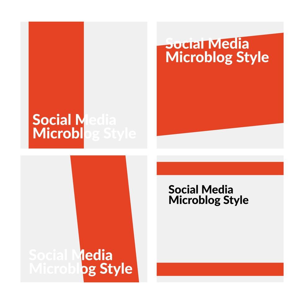 Simple social media template with orange colored strip. Suitable for microblog or carousel post style vector